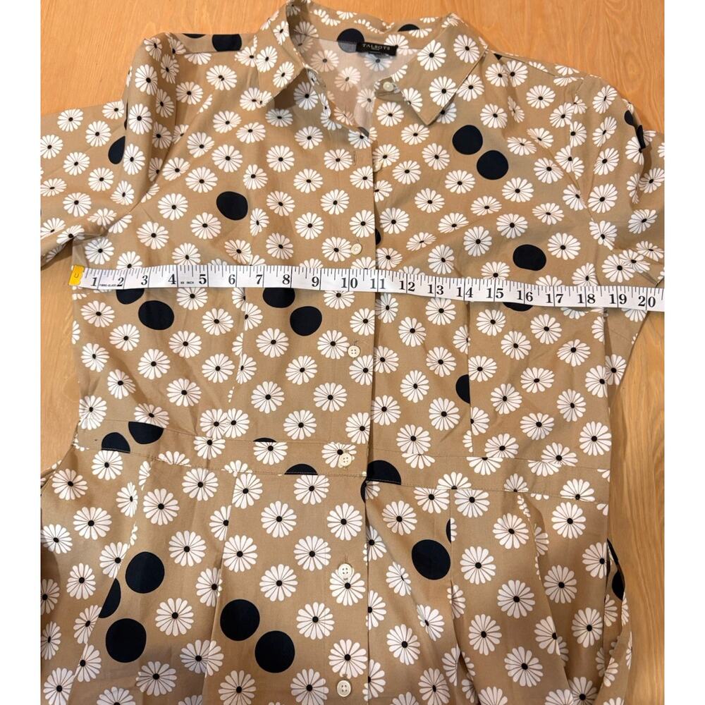NWOT TALBOTS FLORAL DOT POPLIN SHIRTDRESS Size 12 P Coastal Preppy - Picture 9 of 13